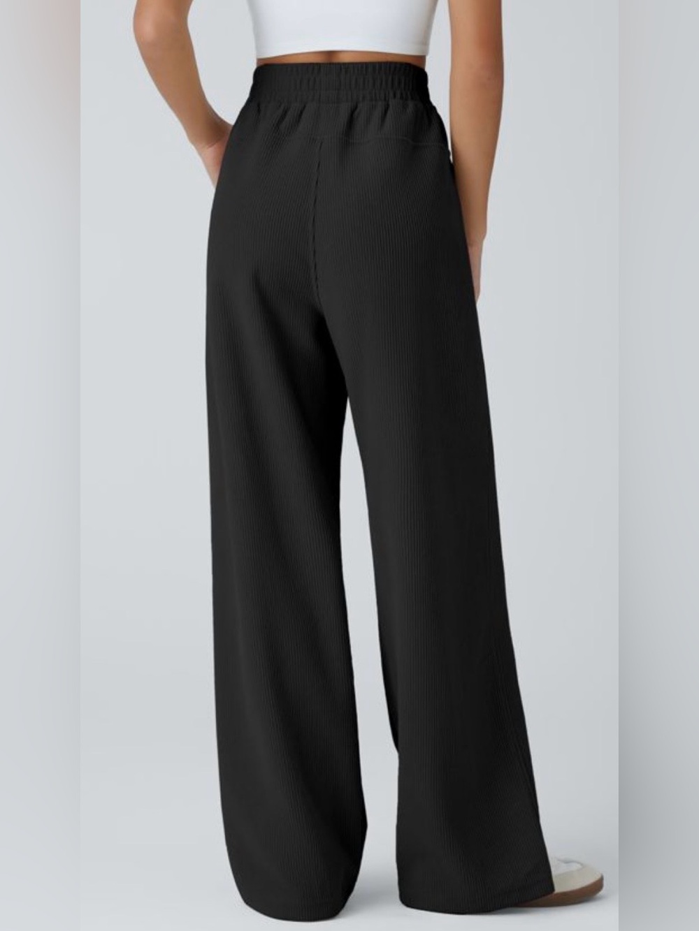 HALARA High Waisted Pocket Straight Leg Mop Corduroy Casual Pants - Picture 4 of 12